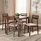 Baxton Studio Lovy Beige Upholstered Dark Walnut-Finished 5-Piece Wood Dining Set 155-9580 - alternate 6